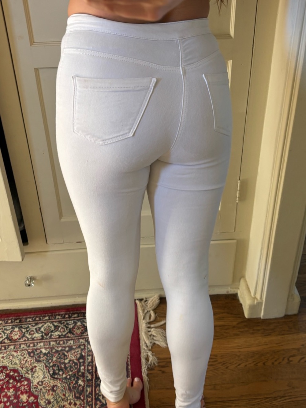 Topshop White Joni High-Rise Skinny Jeans